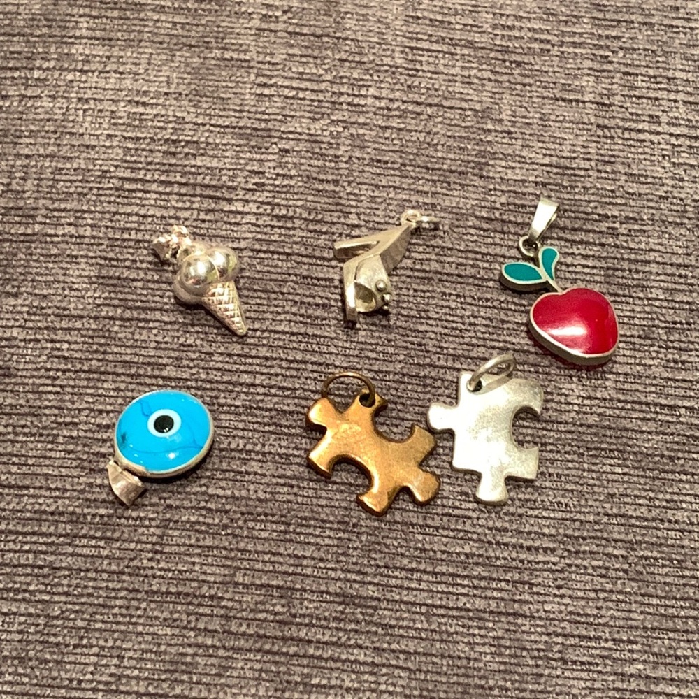 Lot of 6 silver charms